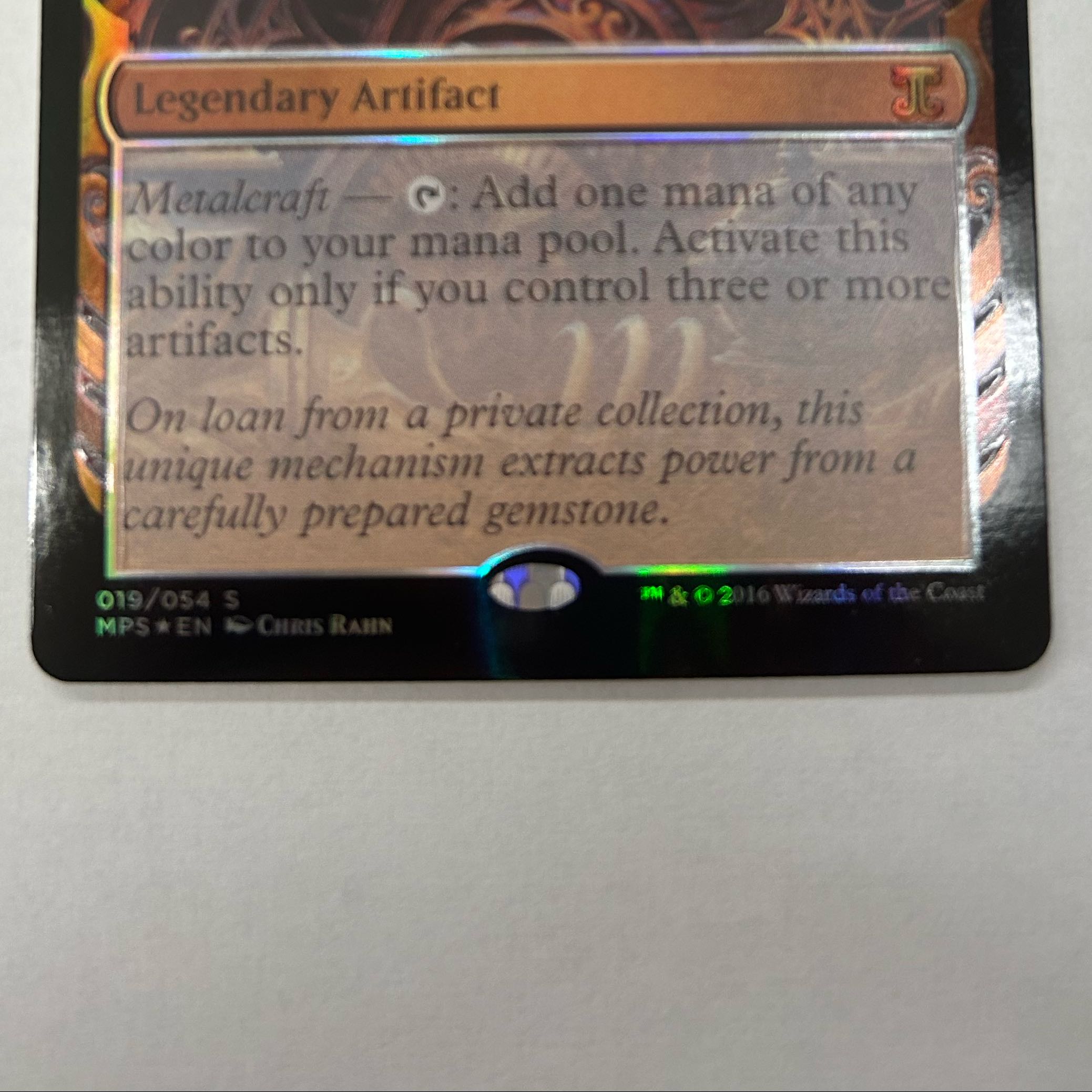 Mox Opal Mythic Rare masterpiece frame foil, to be displayed until August 19, 12:00 pm for various reasons.