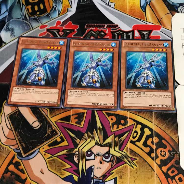 English Elemental HERO Ocean 2 Rare Set of 3 Tera