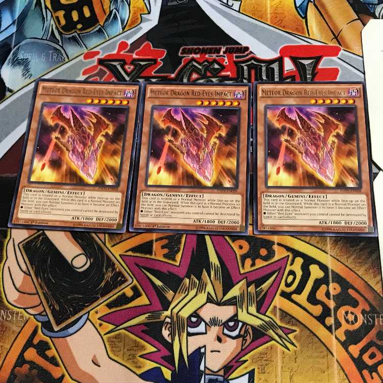 English version Crimson-Eyed Wesen Dragon - Meteor Dragon 1 rare, set of 3 Tera.