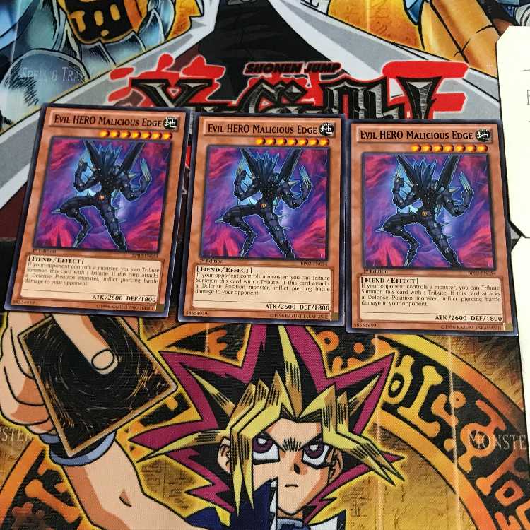 英語版 E-HERO マリシャスエッジ 1 黒レア 3枚セット てら