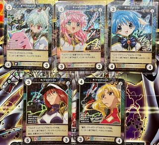 アクエリアンエイジ ギャラクシーエンジェル エンジェル隊 ５人 ミルフィーユ  ミント ヴァニラ ランファ フォルテ アニメ ゲーム キャラクターカード トレカ 当時物