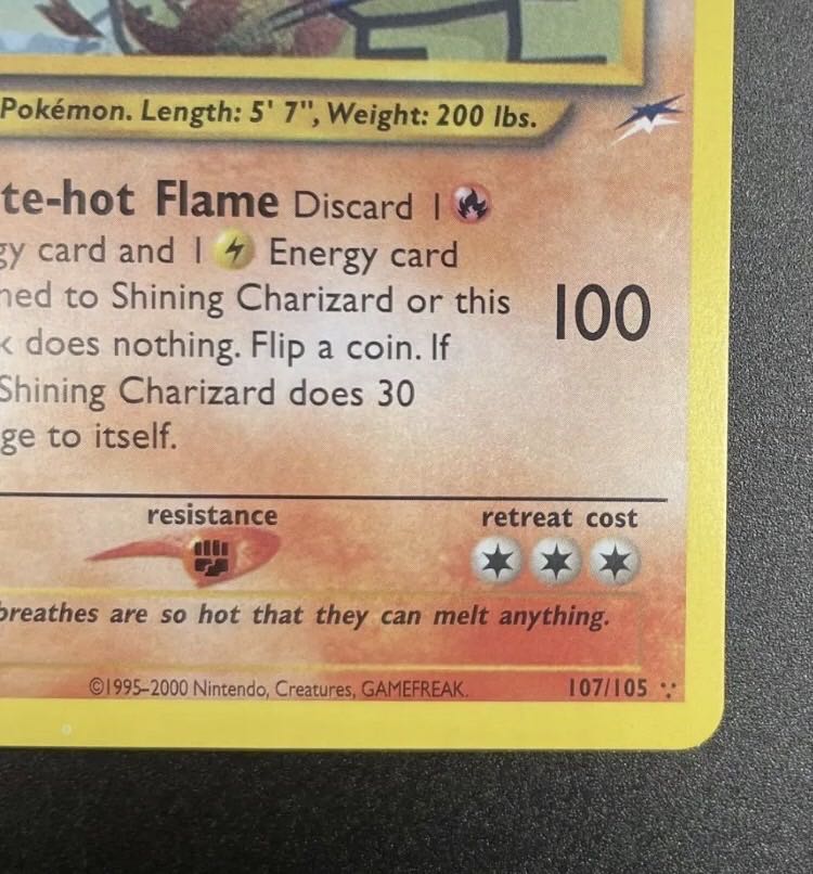 Pokémon Card Hikaru Charizard Shining Charizard 1st 1st Edition English Ku Squirrel Taru Type ED bcn