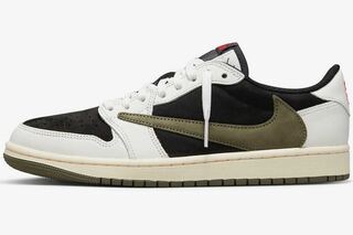 Travis Scott x Nike Wmns Air Jordan 1 Low OG "Medium Olive" Medium Olive/White/Black 26cm