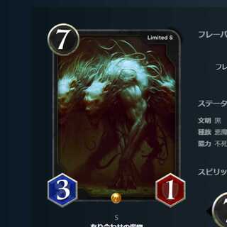 Sカード1枚 黒 不死