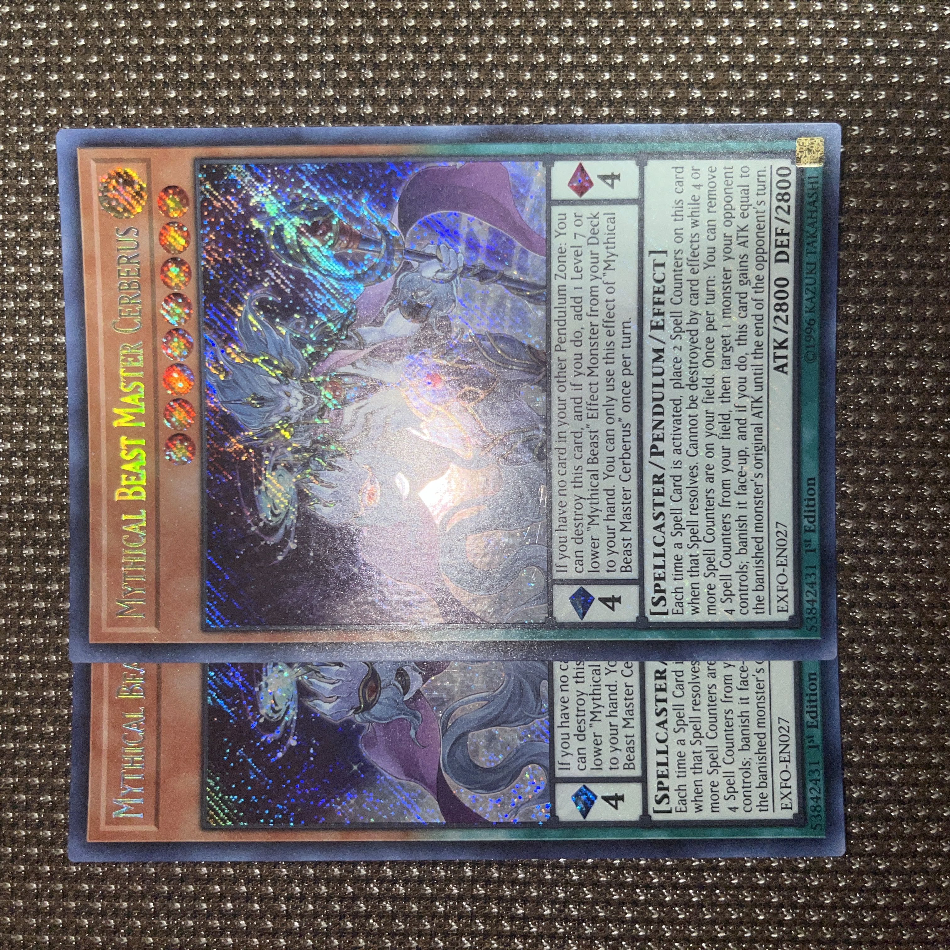 Yu-Gi-Oh Mythical Beast Master Cerberus English (North America) Siku 1st 2 EXFO