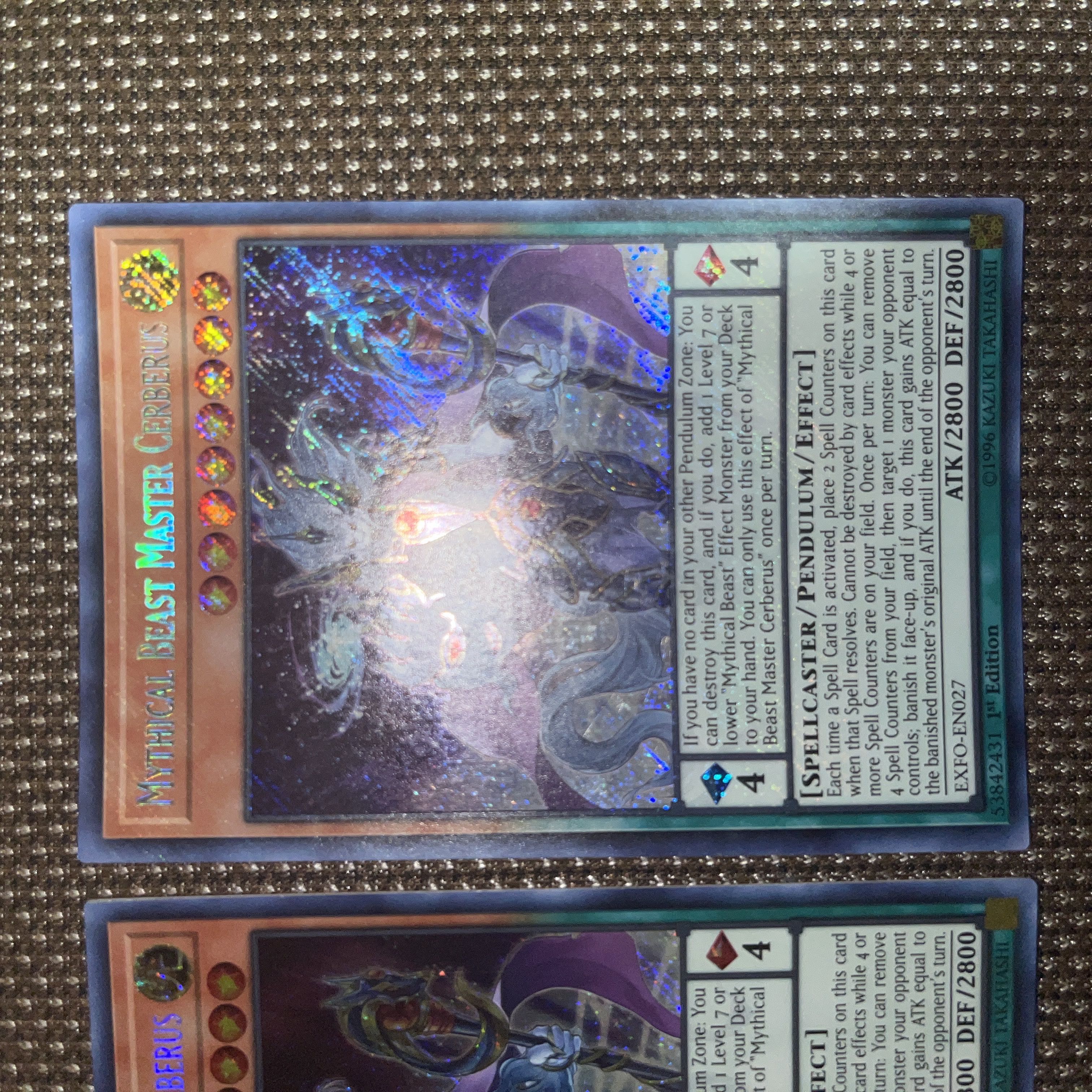 Yu-Gi-Oh Mythical Beast Master Cerberus English (North America) Siku 1st 2 EXFO