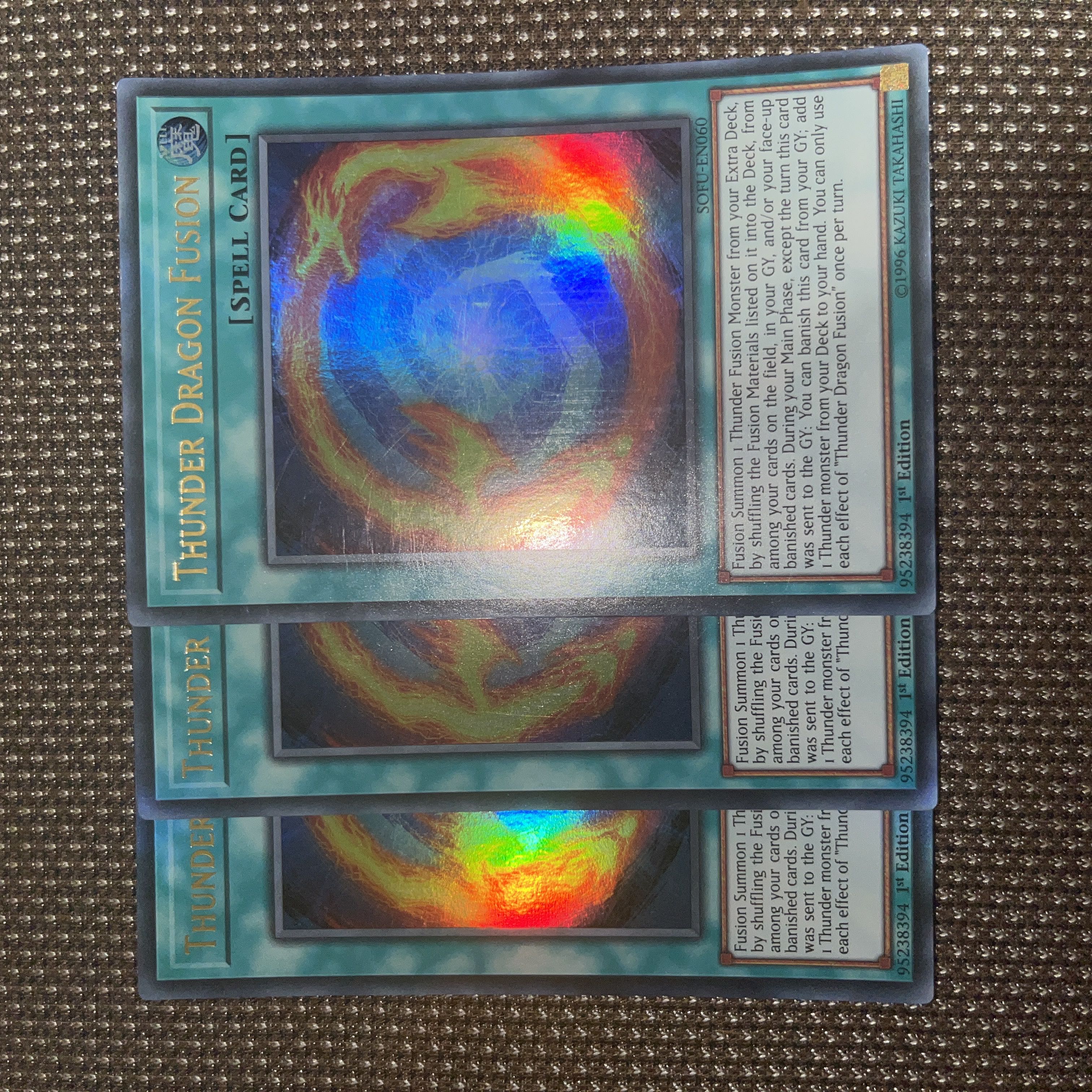 Yu-Gi-Oh! Thunder Dragon Fusion EU version (English) Ultra 1st 3 copies