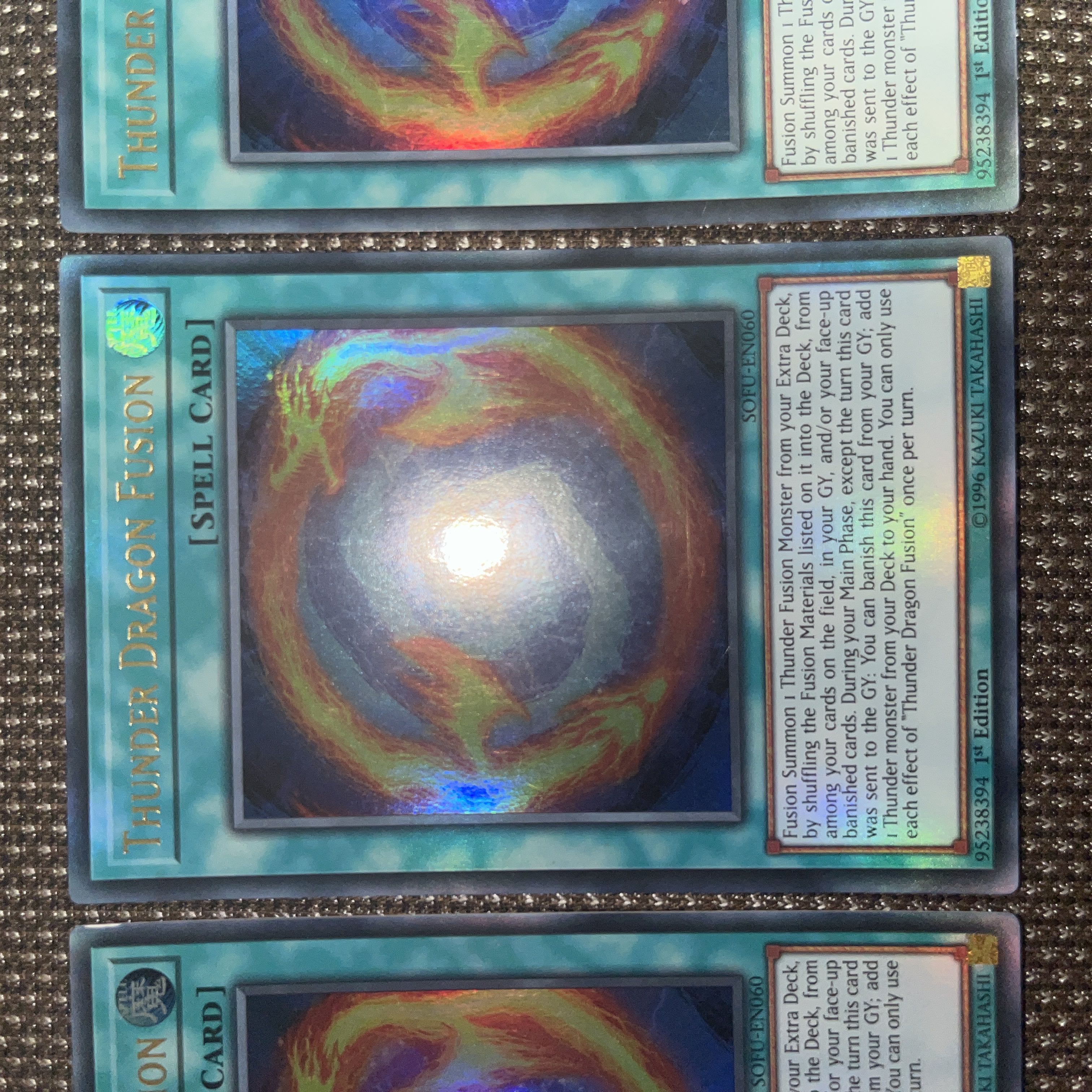 Yu-Gi-Oh! Thunder Dragon Fusion EU version (English) Ultra 1st 3 copies