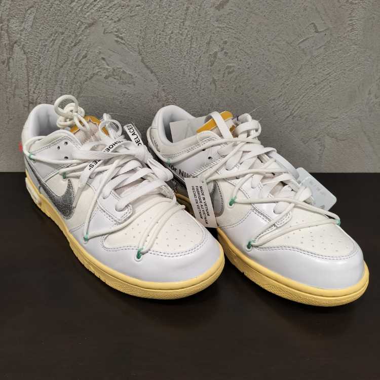 オフホワイト × ナイキ ダンク ロー 1 OF 50 "ホワイト 1" ホワイト/シルバー 27cm