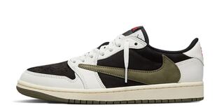 Travis Scott x Nike Wmns Air Jordan 1 Low OG "Medium Olive" Medium Olive/White/Black 26cm