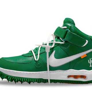 オフホワイト × ナイキ エアフォース1 ミッド SP LTHR "パイングリーン" 28cm