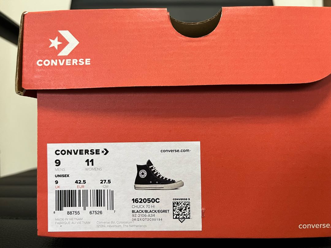 コンバース チャックテイラー CT70 HI 27.5 黒 ブラック 27.5cm