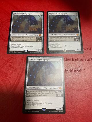 Phyrexian Flesh Eater, English edition, 3 copies.