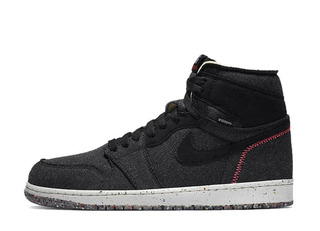 Nike Air Jordan 1 High Zoom "Crater" Black/Wolf Grey Flash Crimson 28cm