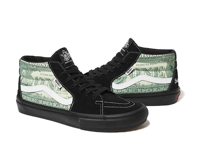 Supreme x Vans Doller Skate Grosso Mid Black/Green/White 26.5cm