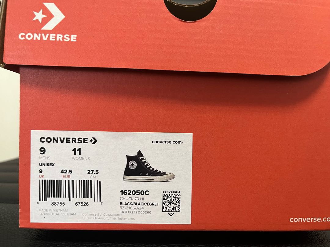 コンバース チャックテイラー CT70 HI 27.5 黒 ブラック 27.5cm