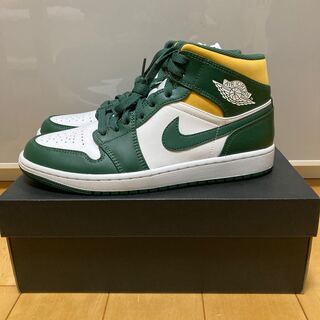 Nike Air Jordan 1 Mid "Seattle Supersonics" Green/White 27cm