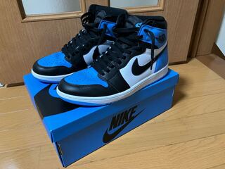 ナイキ エアジョーダン1 レトロ ハイ OG "UNC トゥ" ユニバーシティブルー/ブラック/ホワイト 28cm