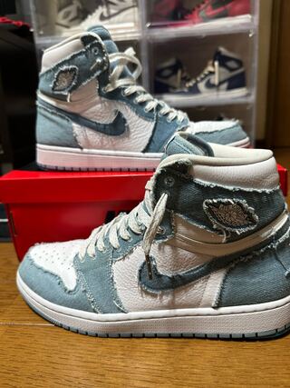 Nike Women's Air Jordan 1 Retro High Og "Denim" Ho Wight/Warn Snubbull Metallic Gold 28.5cm