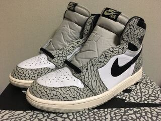 ナイキ エアジョーダン1 ハイ OG "ホワイトセメント" テックグレー/ムスリン/ブラック/ホワイト 27cm