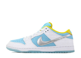 Ftc × ナイキ SB ダンク ロー プロ "銭湯" ホワイト/ラグーン パルスメタリック シルバースピード イエロー 27.5cm