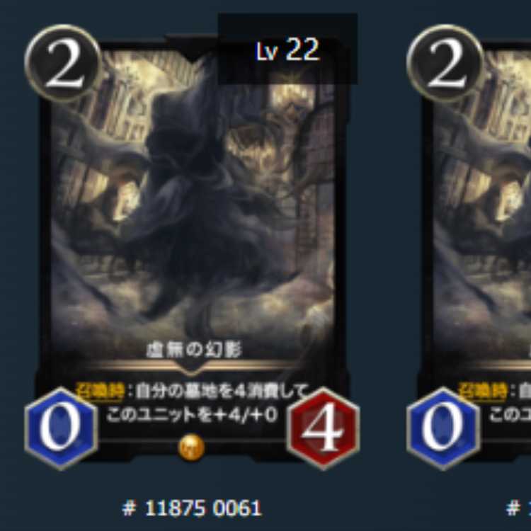 虚無の幻影　2枚　スピあり　Lv22　Lv22　ゴールド