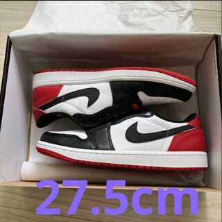 ナイキ エアジョーダン1 レトロ ロー OG "ブラックトゥ" ブラック/ホワイト/レッド 27.5cm