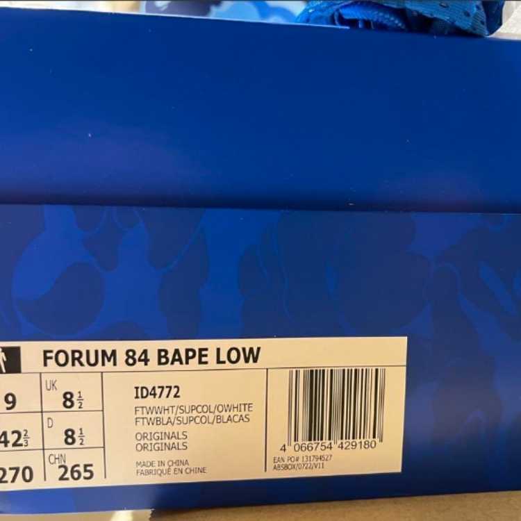 BAPE×adidas Forum84 low 30th anniversary 27cm