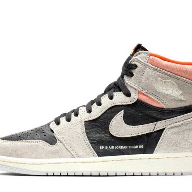 Nike Air Jordan 1 Retro Hi Og Natural Grey/Hyper Crimson/HoWight Black 26.5cm