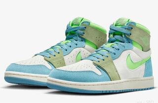 Nike Women's Air Jordan 1 Zoom CMFT 2 "Cerulean/Green Scyther" 25cm