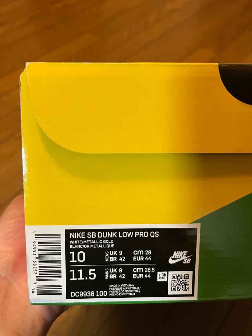 Sean Cliver x Nike SB Dunk Low "Holiday Special" White/Metalic Gold 28cm