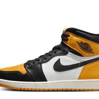 Nike Air Jordan 1 Retro High Og "Yellow Toe" Black/Taxi HoWight 27cm