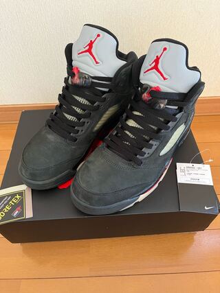 ナイキ ウィメンズ エアジョーダン5 ゴアテックス "オフノワール" オフノワール/ファイヤーレッド/ブラック 27.5cm