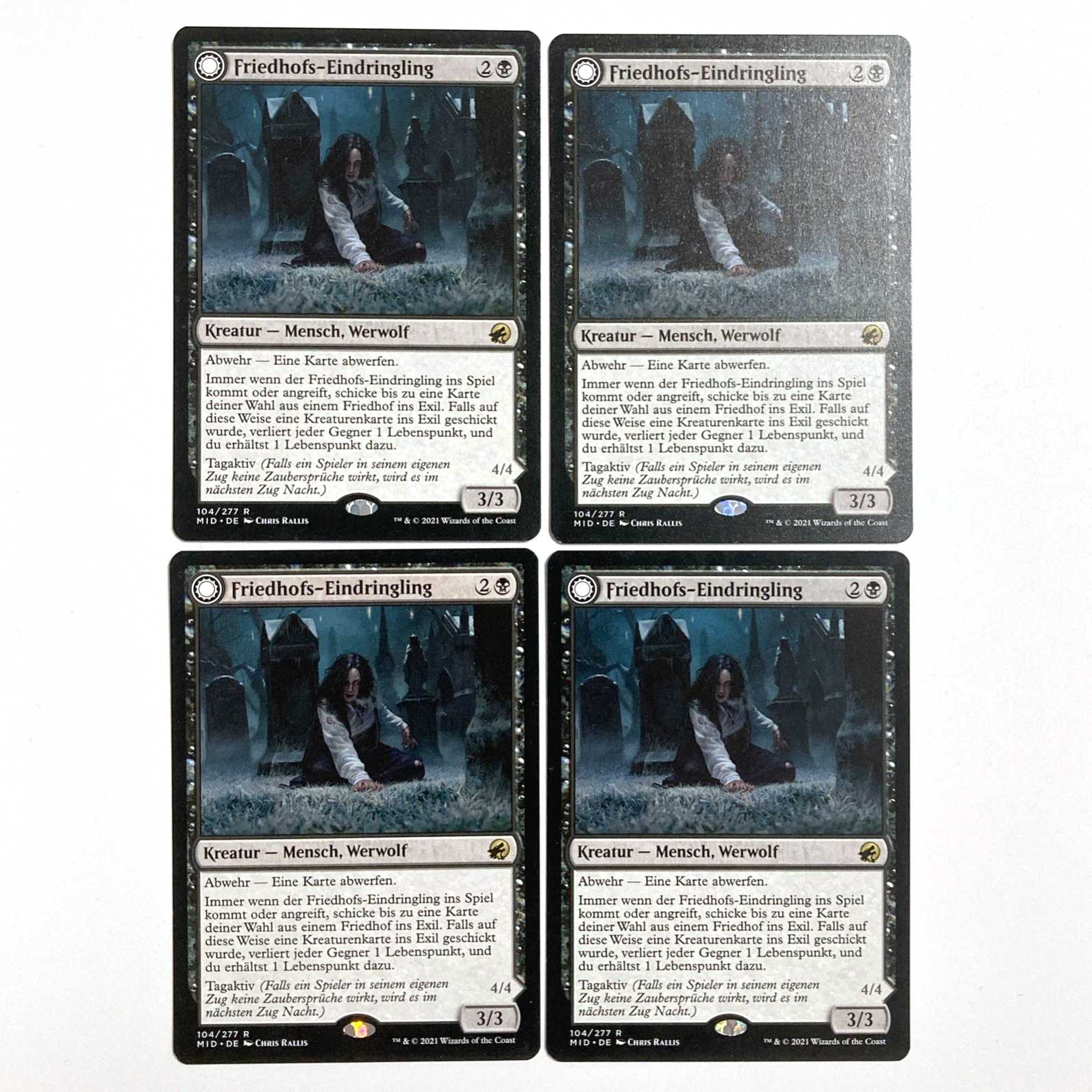 Graveyard Trespasser Rare 104/277 Innistrad: Hunting During True Night Doitsu Language Set of 4