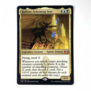 Machinate seer, Raphine Myth Rare 213/281 New Capena street corner English NM-