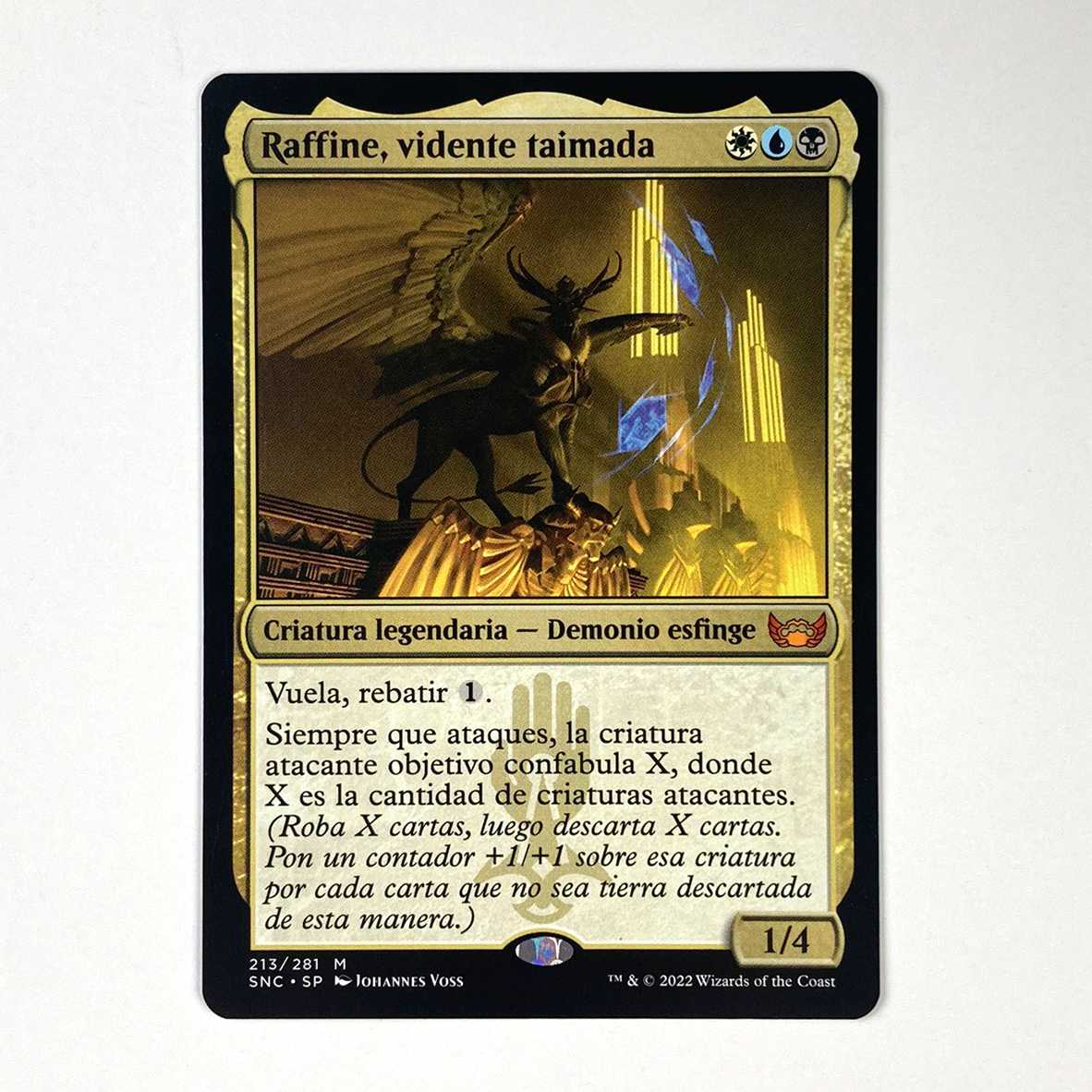 Machinate seer, Rafine Mythos Rare 213/281 New Capena Street Corner Spanish