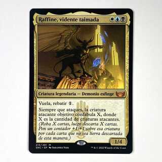 Machinate seer, Rafine Mythos Rare 213/281 New Capena Street Corner Spanish