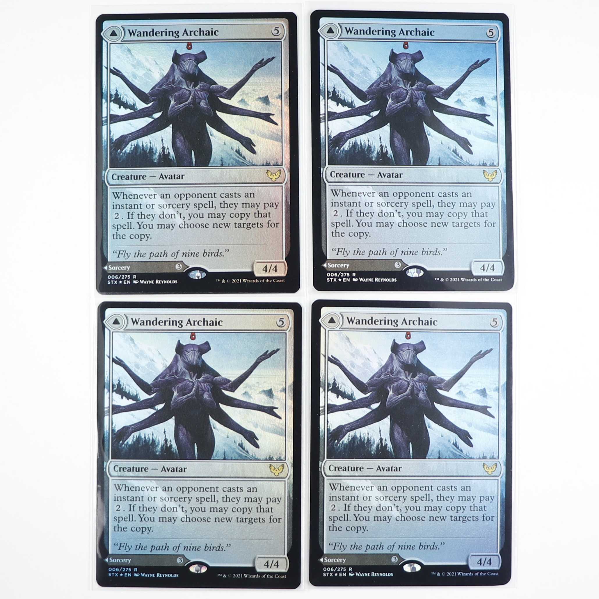 Wandering Archaic Rare 6/275 Strixhaven: Institute of Magic English Foil Set of 4
