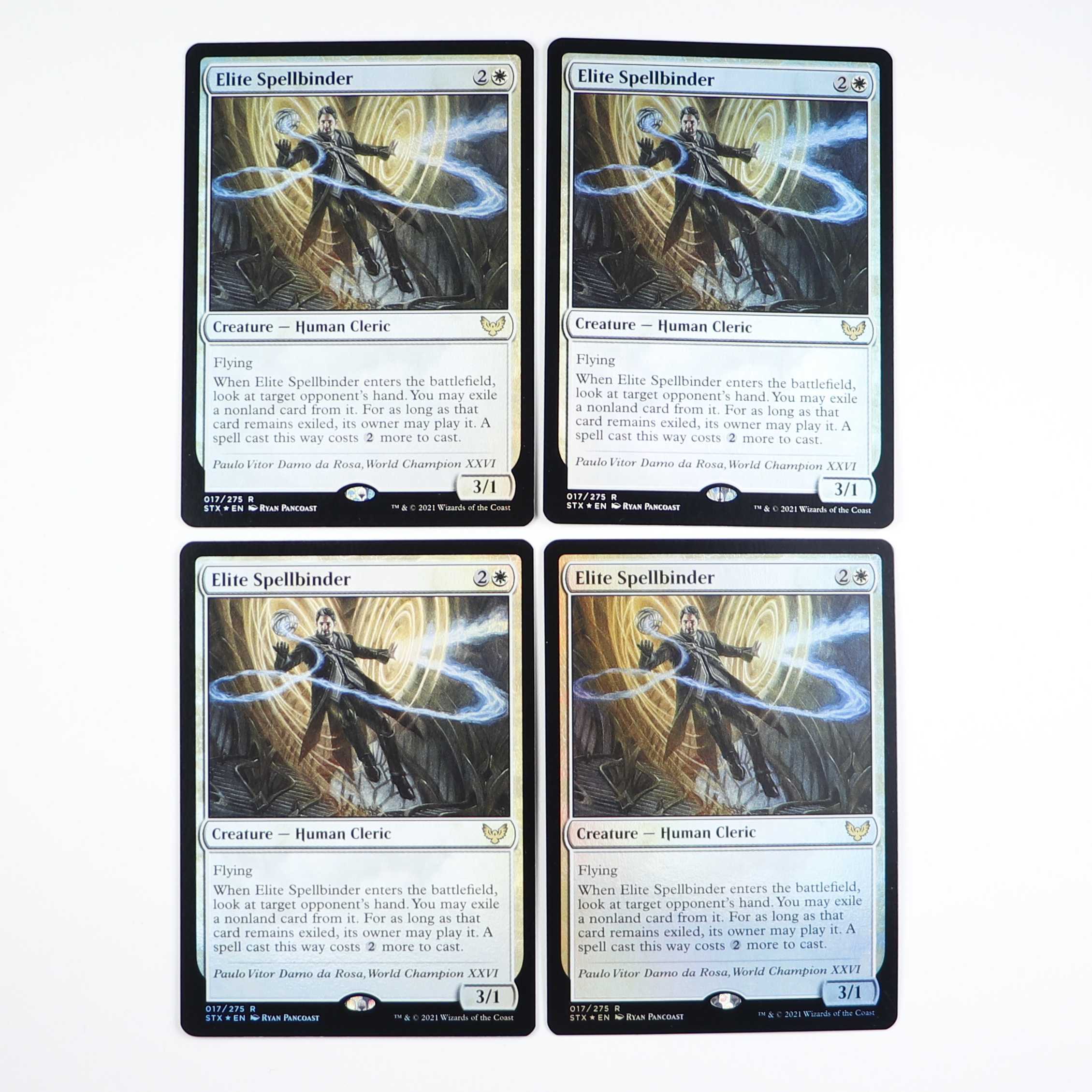 精鋭呪文縛り レア 17/275 ストリクスヘイヴン：魔法学院 英語 Foil 4枚セット