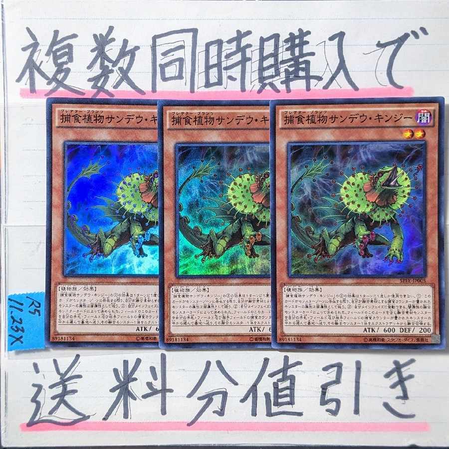 捕食植物サンデウキンジー スーパー×3枚 遊戯王