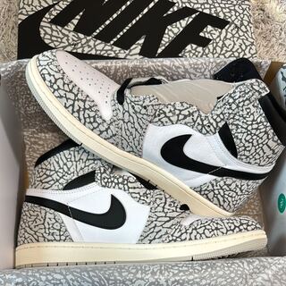 Nike Air Jordan 1 High OG "Ho Wight Cement" Tech Grey/Muslin/Black/Ho Wight 28cm