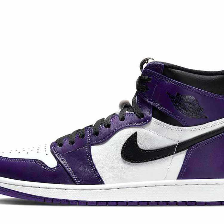 ナイキ エアジョーダン1 レトロ ハイ Og コート パープル/ホワイトブラック 27.5cm