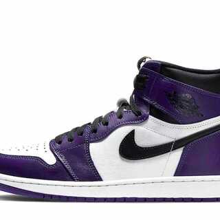 ナイキ エアジョーダン1 レトロ ハイ Og コート パープル/ホワイトブラック 27.5cm