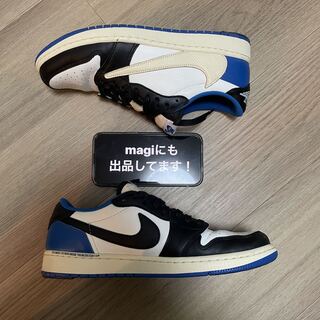 Fragment Design x Travis Scott x Nike Air Jordan 1 Low Og Sail/Military Snubbull Black Muslin 28cm