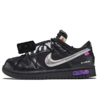 Off Ho Wight x Nike Dunk Low 1 OF 50 "Black 50" Black/Silver 27cm