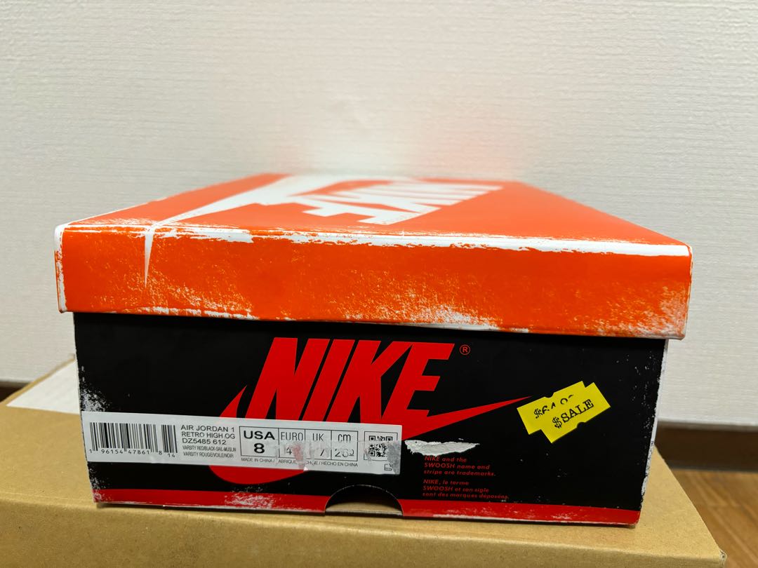 Nike Air Jordan 1 High OG "Disappear&Found/Chicago" Varsity Red/Black/Sail/Muslin 26cm