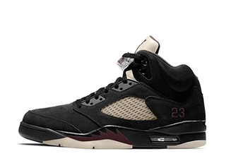 A Ma Mani_re x Nike Air Jordan 5 Retro SP "Black" Black/Burgundy 26.5cm
