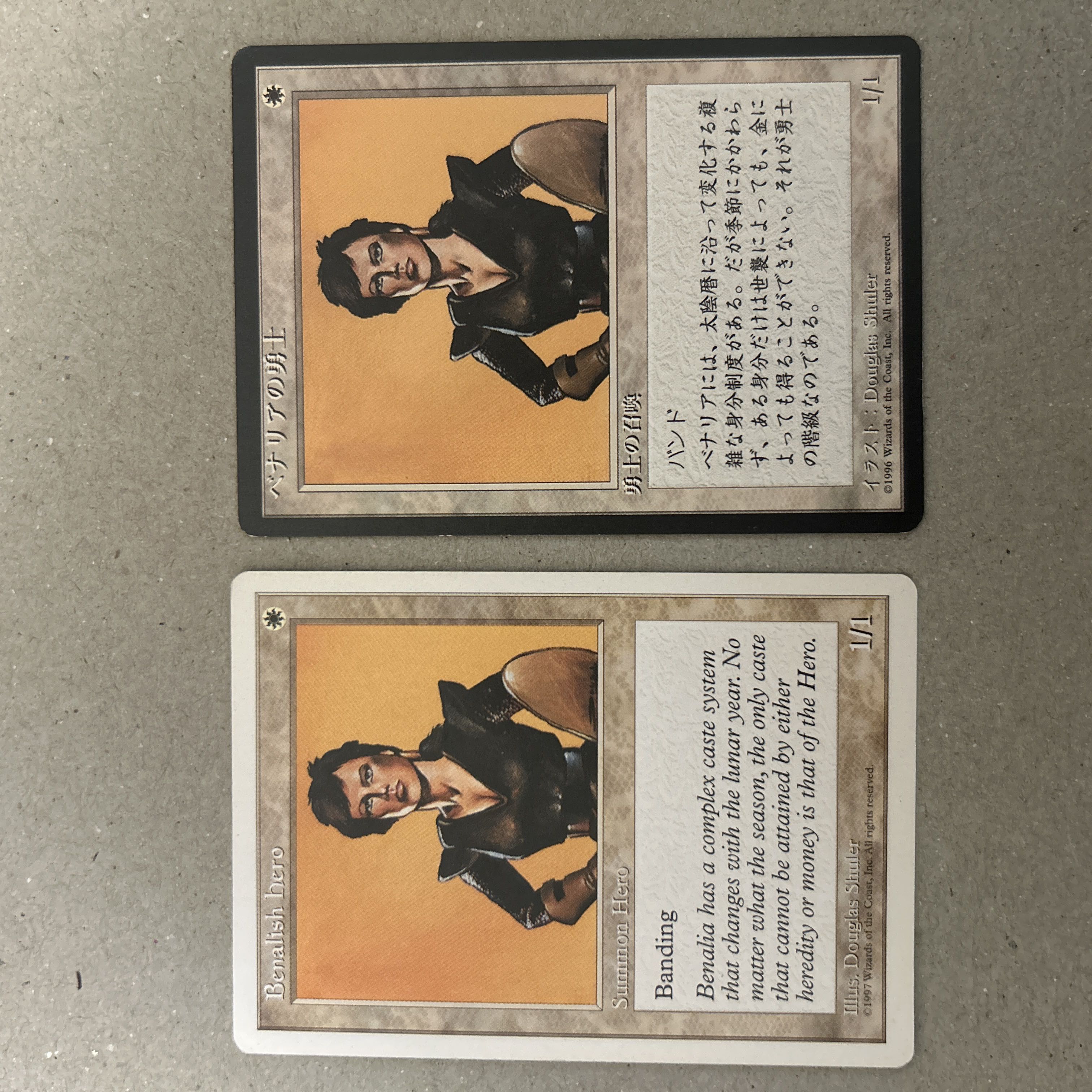 Set of 2 "Benalish Hero/Benalish Hero" White C MTG