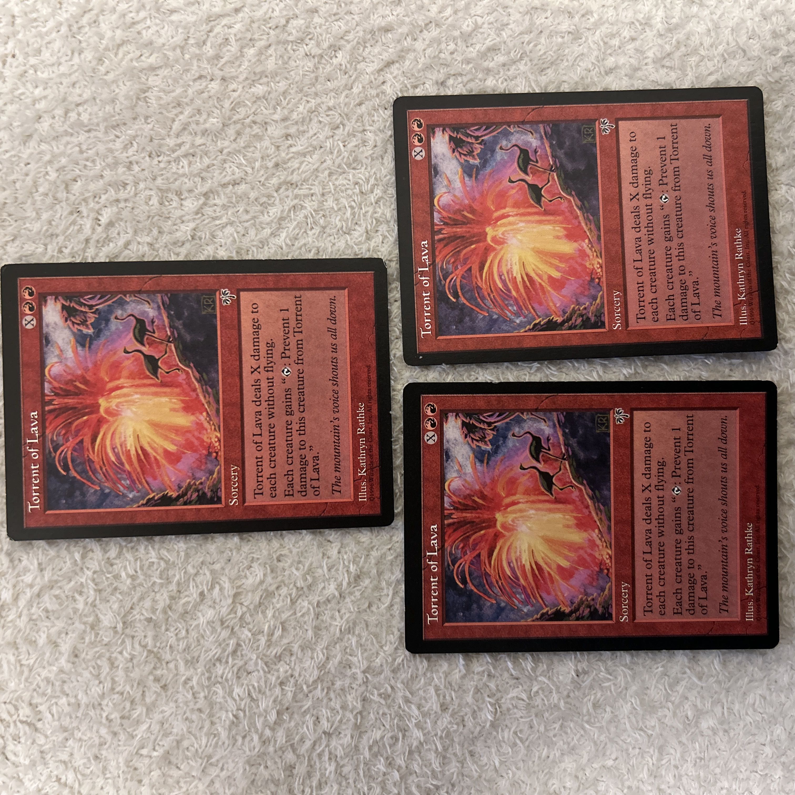 Set Of 3 "Torrent Of Lava/Torrent Of Lava" [MIR] Red R (Used.