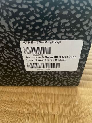 Nike Air Jordan 3 Retro "Midnight Ne Minar" 28cm